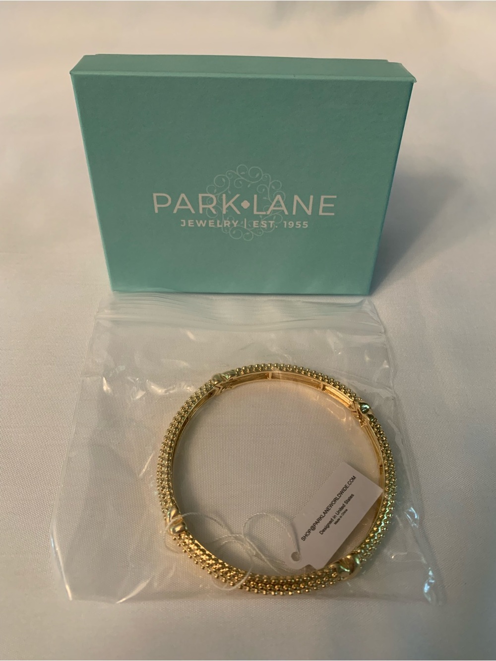 Park Lane Gold Tone Textured Stretch to fit Bangle Bracelet